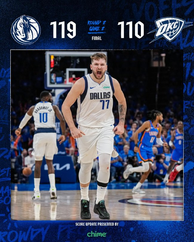 东契奇华盛顿合砍58分 独行侠客场扳平雷霆1-1 东契奇华盛顿合砍58分 独行侠客场扳平雷霆1-1