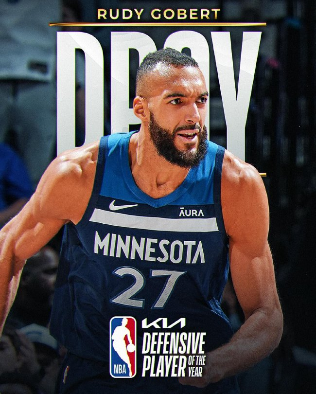 戈贝尔第4次荣膺DPOY 追平穆大叔大本历史纪录 戈贝尔第4次荣膺DPOY 追平穆大叔大本历史纪录
