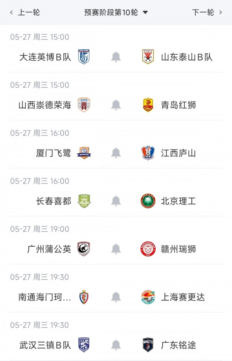 海港B队十轮不败6分领跑北区,贵州贵阳竞技两连胜登顶南区 海港B队十轮不败6分领跑北区,贵州贵阳竞技两连胜登顶南区