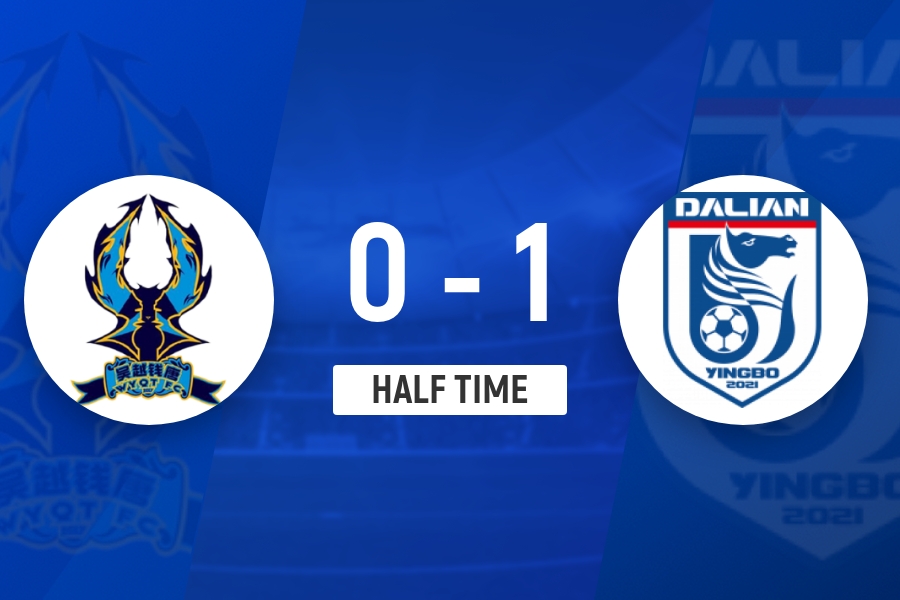 足协杯第4轮:朱鹏宇点射制胜,大连英博半场1-0领先杭州临平吴越