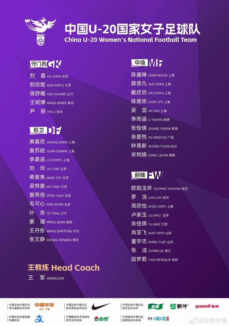 U-20女足7月22日昆明开练 冲2026世界杯 U-20女足7月22日昆明开练 冲2026世界杯