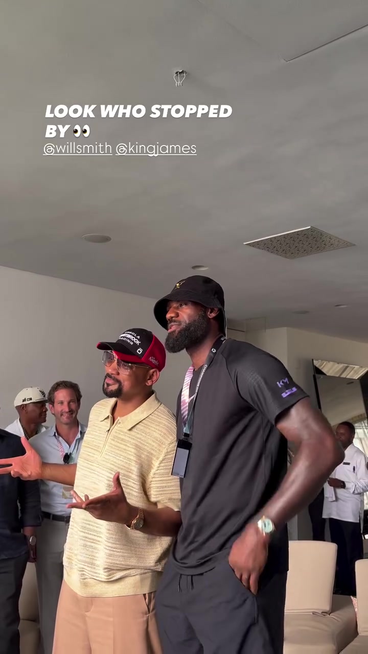 两大巨星！E1官方晒詹姆斯和威尔·史密斯今日在安哥拉观赛花絮
